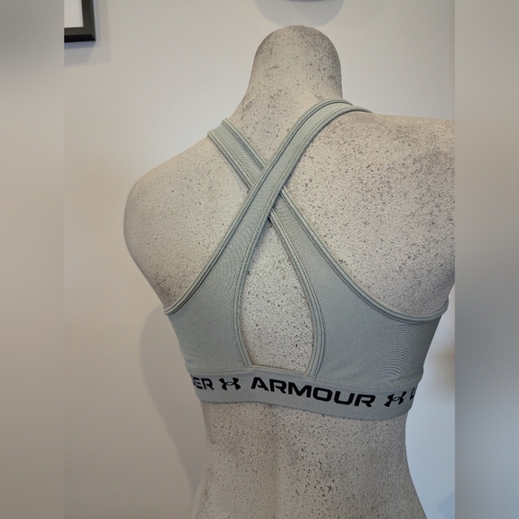Under Armour Crossback Mid Bra, Sports Bra With Compression Green Size L NWOT - Picture 8 of 9
